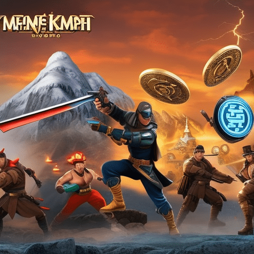 An image showcasing the clash between Meme Kombat and the potential growth of cryptocurrencies