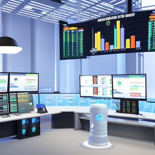 An image showcasing a bustling virtual stock exchange, with traders wearing meme-themed t-shirts, excitedly exchanging colorful memecoins on multiple digital screens, while a rocket-shaped memecoin skyrockets in value on a central display