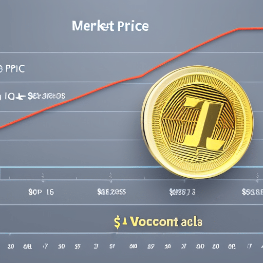 An image depicting an upward trend on a line graph, showcasing the memecoin market prices in 2023