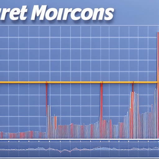 An image showcasing a vibrant chart with fluctuating lines, representing the market statistics of memecoins