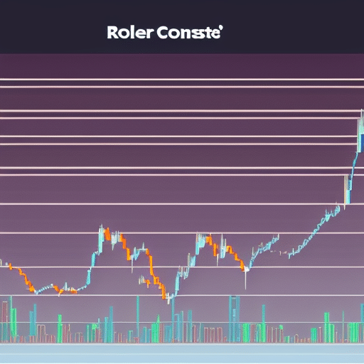 An image of a roller coaster ride, with a graph-like track representing the memecoin price history